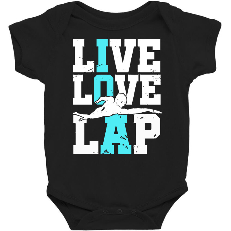 Swimming T  Shirt Live Swimming Pool Lap Love Swim Water Sports Swimme Baby Bodysuit | Artistshot