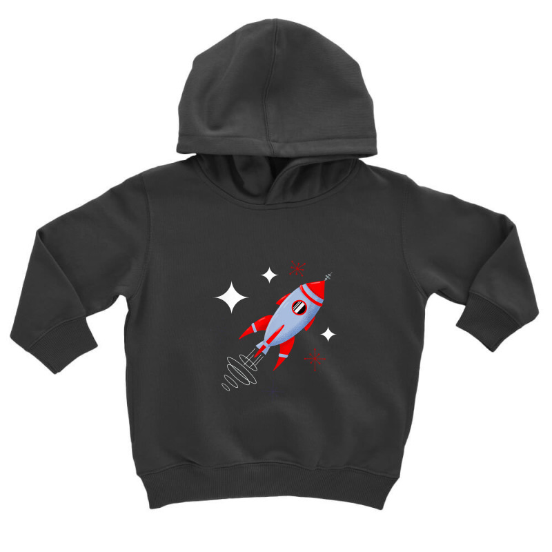 Atomic Rocket Retro Mid Century Modern Futuristic Spaceship Toddler Hoodie by bajajbajuji | Artistshot