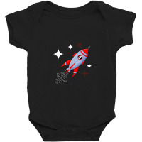 Atomic Rocket Retro Mid Century Modern Futuristic Spaceship Baby Bodysuit | Artistshot