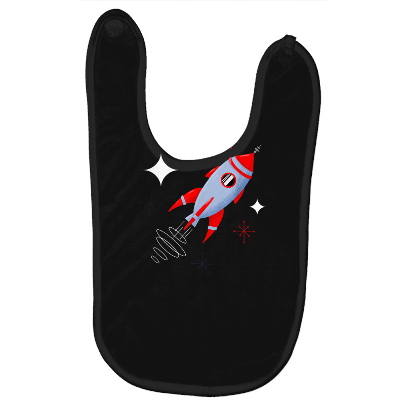 Atomic Rocket Retro Mid Century Modern Futuristic Spaceship Baby Bibs by bajajbajuji | Artistshot