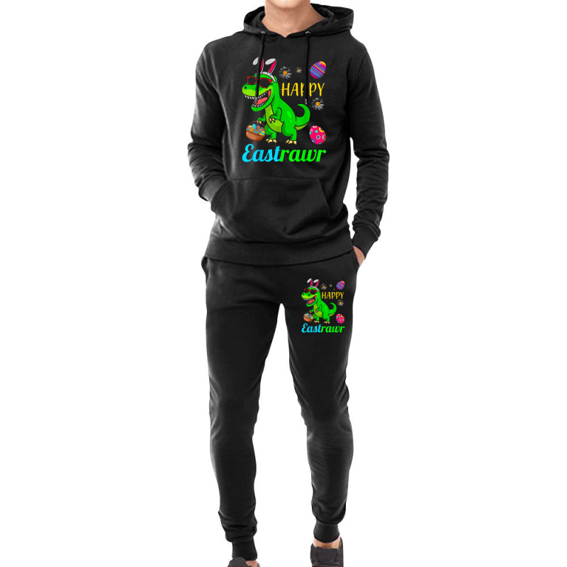 Happy Eastrawr Dinosaur With Bunny Ears And Eggs Basket Hoodie & Jogger set by asilamiraty | Artistshot