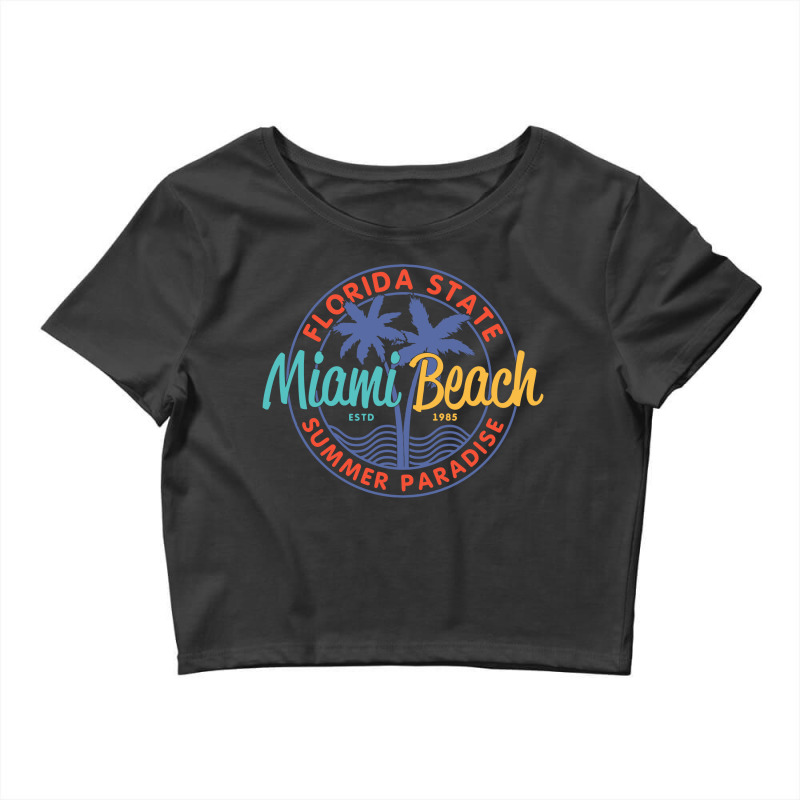 Miami Beach Summer Paradise Crop Top by devy | Artistshot