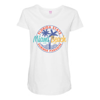 Miami Beach Summer Paradise Maternity Scoop Neck T-shirt | Artistshot