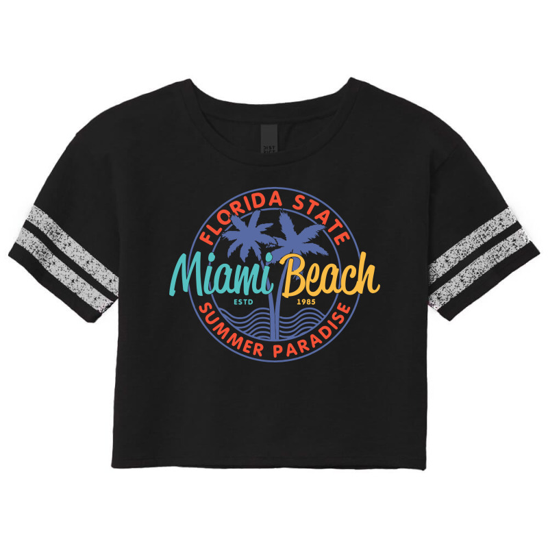 Miami Beach Summer Paradise Scorecard Crop Tee by devy | Artistshot