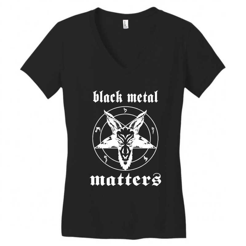 Black Metal Matters Women's V-Neck T-Shirt by jasmine Tees | Artistshot