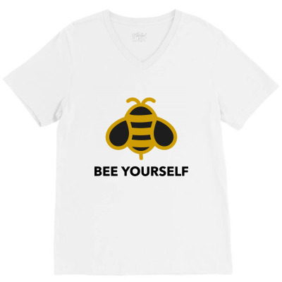 Bee Yourself V-neck Tee Designed By Jasmine Tees