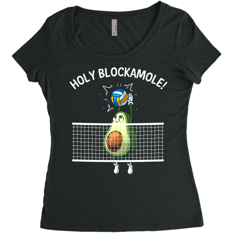 Funny Volleyball For Men Women Holy Guacamole Player Blocker Pullover Women's Triblend Scoop T-shirt by alanacaro | Artistshot