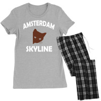 Amsterdam Skyline Cat Women's Pajamas Set | Artistshot