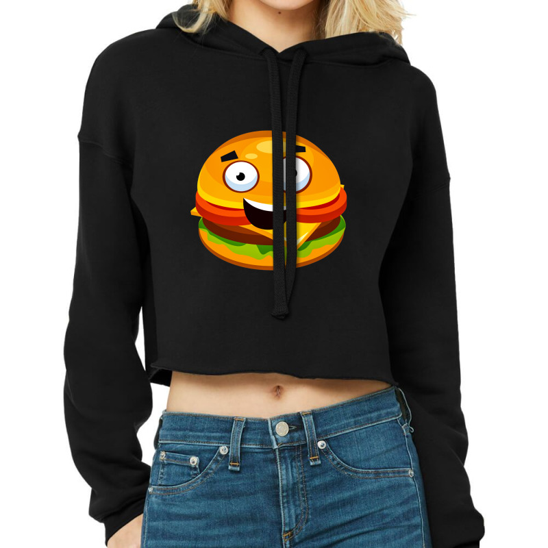 Hamburger Cropped Hoodie by Chiks | Artistshot