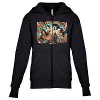 3 Western Horses Running Free Youth Zipper Hoodie | Artistshot