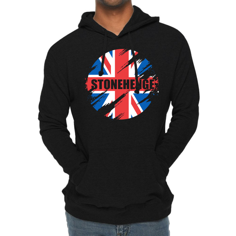 Union Jack T  Shirt Stonehenge British Flag England U K Britain Union Lightweight Hoodie | Artistshot