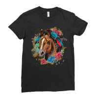 Quarter Horse Floral Ladies Fitted T-shirt | Artistshot