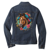 Quarter Horse Floral Ladies Denim Jacket | Artistshot