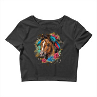 Quarter Horse Floral Crop Top | Artistshot