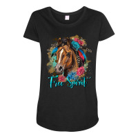 Free Spirit Quarter Horse Floral Maternity Scoop Neck T-shirt | Artistshot