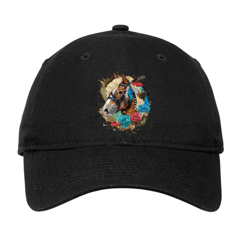 Haflinger Horse Floral Adjustable Cap by LillyAllenDesigns | Artistshot