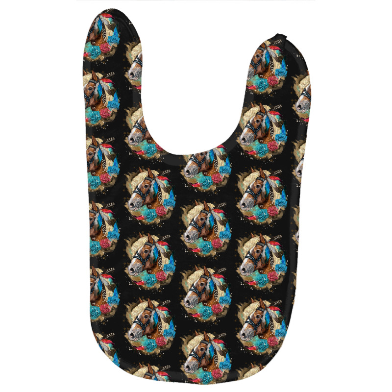 Haflinger Horse Floral Baby Bibs by LillyAllenDesigns | Artistshot