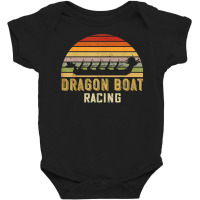 Vintage Retro Dragon Boat Racing Striped Sunset Graphic T Shirt Baby Bodysuit | Artistshot