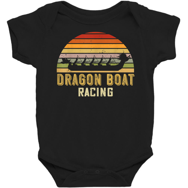 Vintage Retro Dragon Boat Racing Striped Sunset Graphic T Shirt Baby Bodysuit by sosieclaton | Artistshot