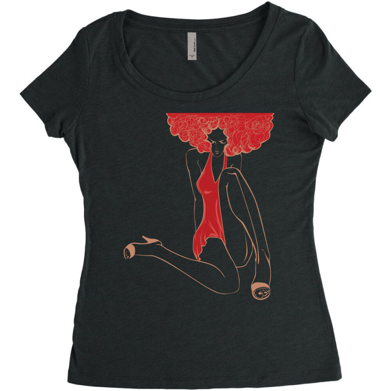 Fascinating Lady Art Women's Triblend Scoop T-shirt by Chiks | Artistshot