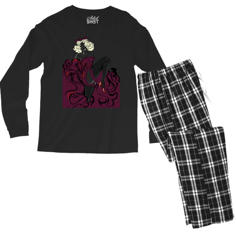 Fascinating Lady Art Men's Long Sleeve Pajama Set | Artistshot