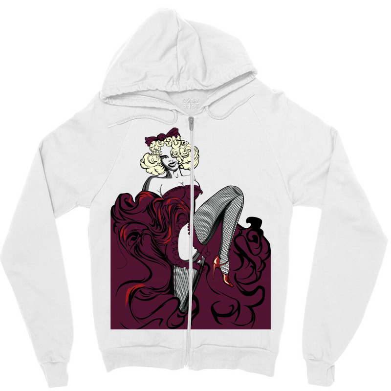 Fascinating Lady Art Zipper Hoodie | Artistshot