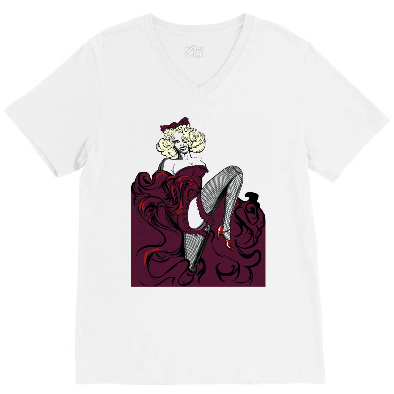 Fascinating Lady Art V-neck Tee | Artistshot