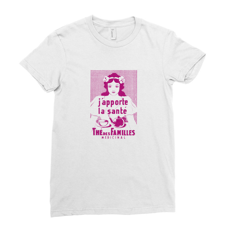 Thé Des Familles Vintage French Tea Ad Design Ladies Fitted T-shirt | Artistshot