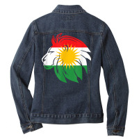 Kurdistan Flag Lion Kurds Kurdish T Shirt Ladies Denim Jacket | Artistshot