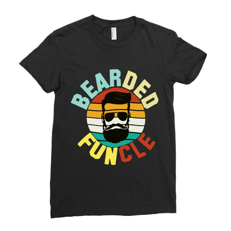 Cool Bearded Funcle Funny Ladies Fitted T-Shirt by trokeryth | Artistshot