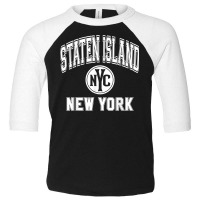 Staten Island New York Nyc Varsity Style Pink W White Print T Shirt Toddler 3/4 Sleeve Tee | Artistshot