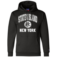 Staten Island New York Nyc Varsity Style Pink W White Print T Shirt Champion Hoodie | Artistshot