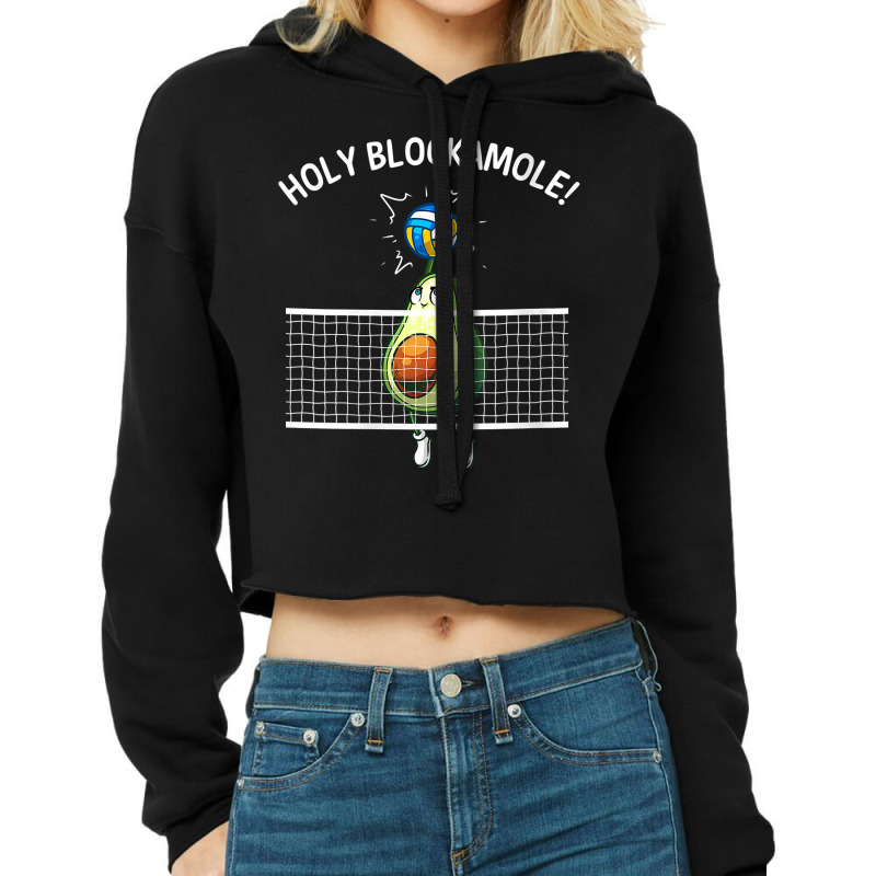 Womens Funny Volleyball For Men Women Holy Guacamole Player Blocker V Cropped Hoodie by alanacaro | Artistshot