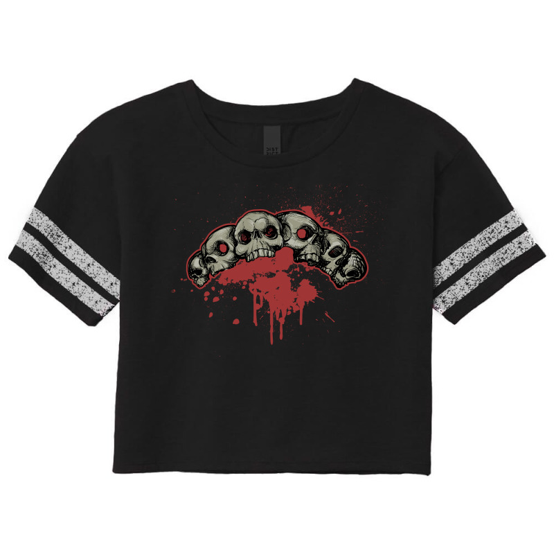 Grunge Skull Art Scorecard Crop Tee by Chiks | Artistshot