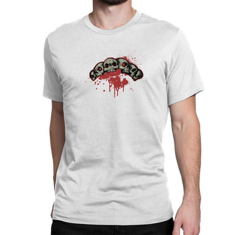 Grunge Skull Art Classic T-shirt by Chiks | Artistshot