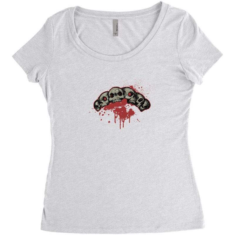 Grunge Skull Art Women's Triblend Scoop T-shirt by Chiks | Artistshot