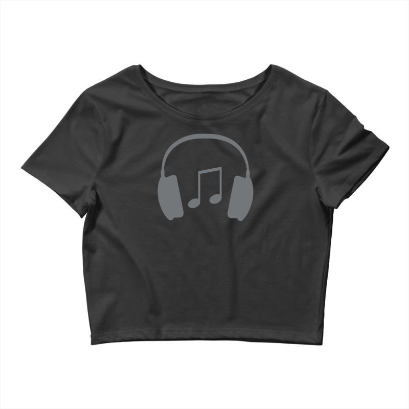 Headphones With Music Note Crop Top by AQSRi | Artistshot