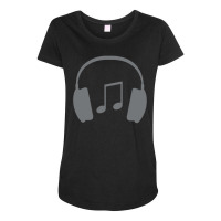 Headphones With Music Note Maternity Scoop Neck T-shirt | Artistshot