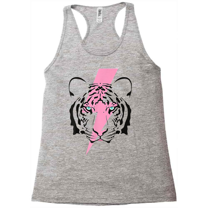 Tiger And Hot Pink Lightning Bolt T Shirt Racerback Tank by ZaraeTrullinger | Artistshot