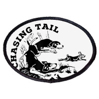 Rabbit Hunter Beagles Chasing Tail Hunting Cottontail Oval Patch | Artistshot