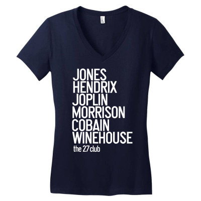 Jones Hendrix Morrison Joplin Cobain.. Women's V-neck T-shirt Designed By Hezz Art