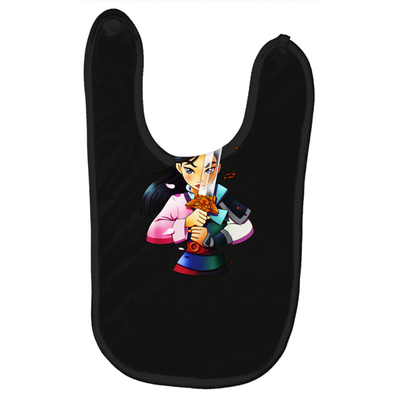 Mulan Anime Half Girl Half Warrior Baby Bibs | Artistshot