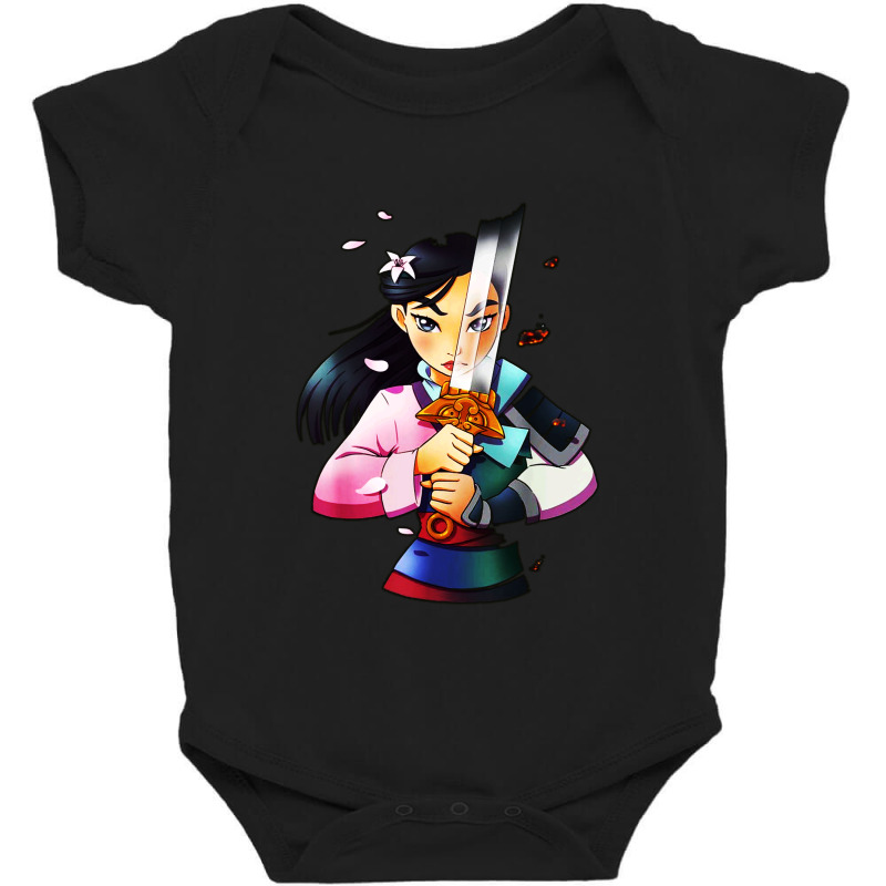 Mulan Anime Half Girl Half Warrior Baby Bodysuit | Artistshot