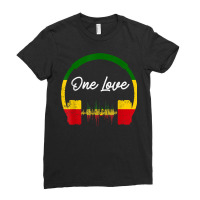 Rasta Reggae Music Headphones Jamaican Pride T Shirt Ladies Fitted T-shirt | Artistshot