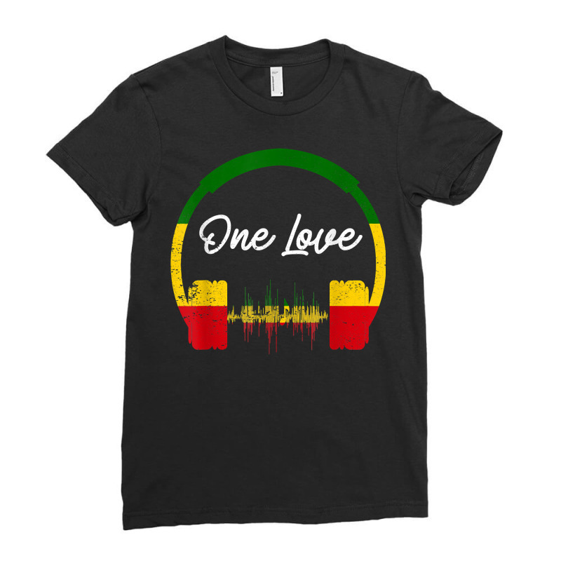 Rasta Reggae Music Headphones Jamaican Pride T Shirt Ladies Fitted T-Shirt by SchonbergerKamile | Artistshot