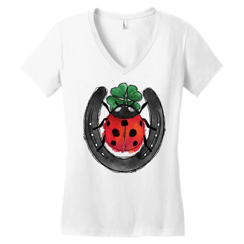 Ladybird And Horseshoe Women's V-neck T-shirt | Artistshot