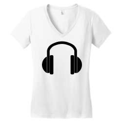 headphones Women's V-Neck T-Shirt | Artistshot