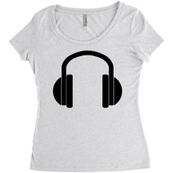headphones Women's Triblend Scoop T-shirt | Artistshot