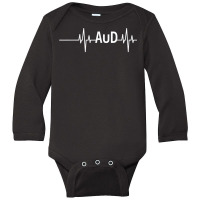 Audiologist Aud Heartbeat Doctor Of Audiology T Shirt Long Sleeve Baby Bodysuit | Artistshot