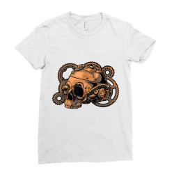 steampunk victorian   steam powered engine skull t shirt Ladies Fitted T-Shirt | Artistshot